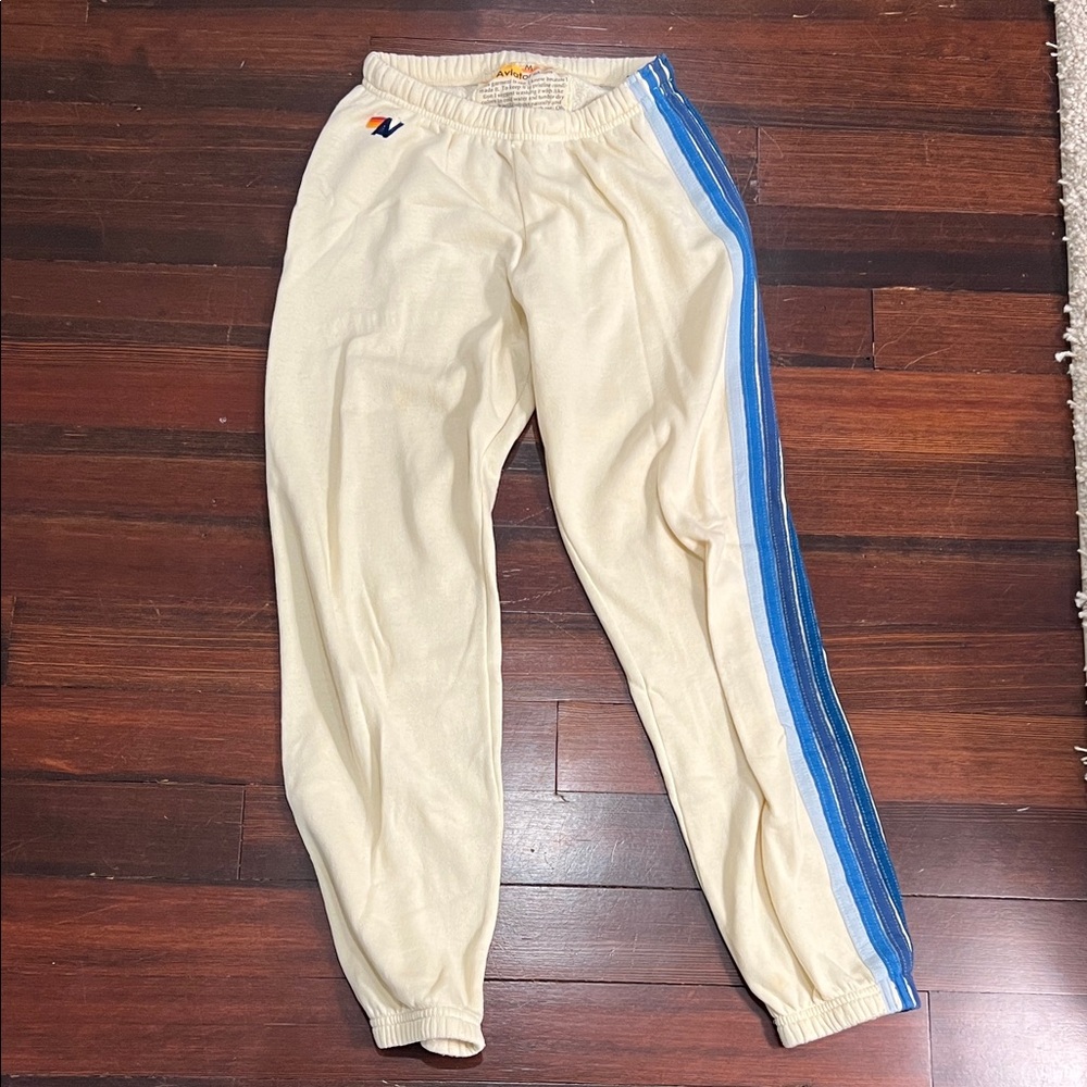 Aviator Nation Cream Track Pants